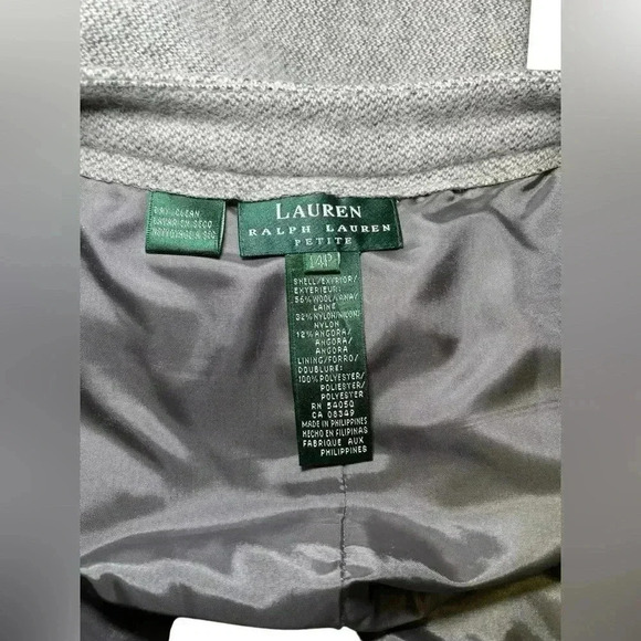 Lauren Ralph Lauren Petite Wool Blend Pencil Skirt 14P Gray Angora Lined - Picture 4 of 4